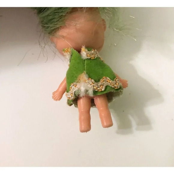 Vtg 1970s Liddle Kiddle Clone Doll Green Hair 2 Inch Tall  Hong Kong - Picture 6 of 15